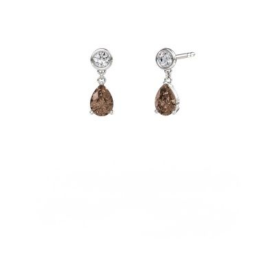 Pendants d'oreilles Lacey PER 585 or blanc diamant brun 1.60 crt
