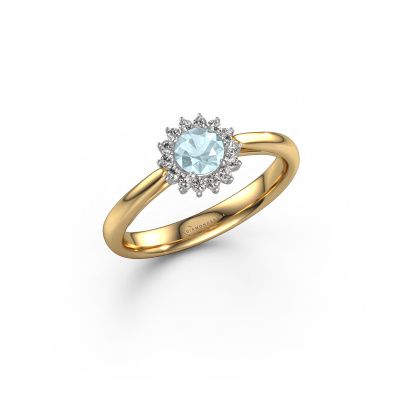 Engagement ring Tilly RND 1 585 gold aquamarine 4.2 mm