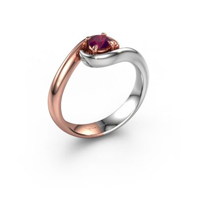 Bague de fiançailles Linn 585 or rose rhodolite 4.2 mm