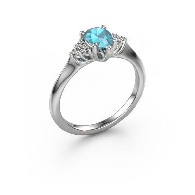 Engagement ring Felipa PER 950 platinum blue topaz 7x5 mm