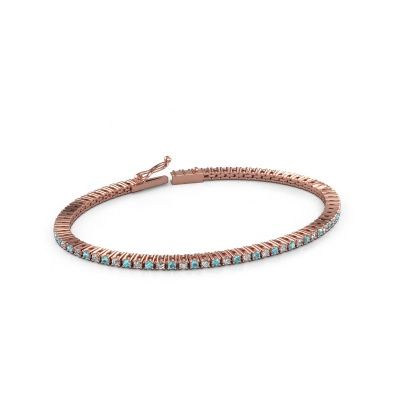 Tennisarmband Karin 2 mm 585 Roségold Blau Topas 2 mm