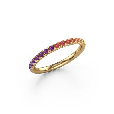 Stackable ring Jackie 1.7 585 gold Rainbow sapphire 1 1.7 mm