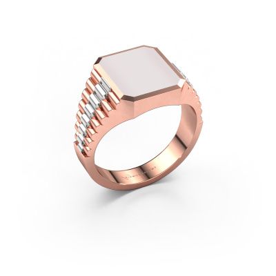 Chevalière Brent 2 585 or rose nicolo rouge 12x10 mm