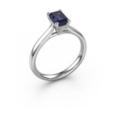 Engagement ring Mignon eme 1 950 platinum sapphire 6.5x4.5 mm