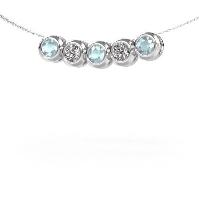 Necklace Kim 5 585 white gold aquamarine 4 mm