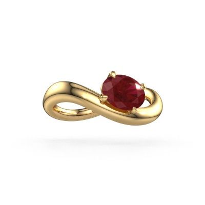 Engagement ring Chloe OVL 585 gold ruby 7,5x5,5 mm
