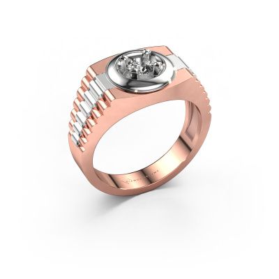 Heren ring Edward 585 rosé goud diamant 0.40 crt