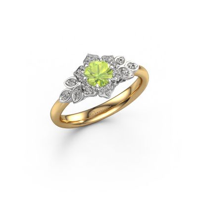 Bague de fiançailles Tatjana 585 or jaune péridot 5 mm