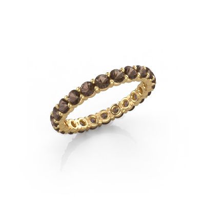 Stackable ring Heddy rnd 2.7 585 gold smokey quartz 2.7 mm