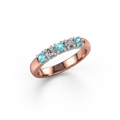 Ring Rianne 5 585 rose gold blue topaz 2.7 mm