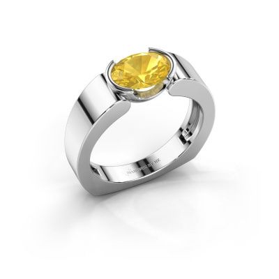 Ring Tonya 585 Weißgold Gelb Saphir 8x6 mm