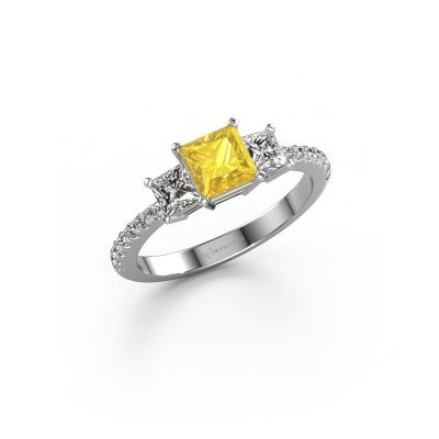 Engagement ring Dorla 950 platinum yellow sapphire 5 mm