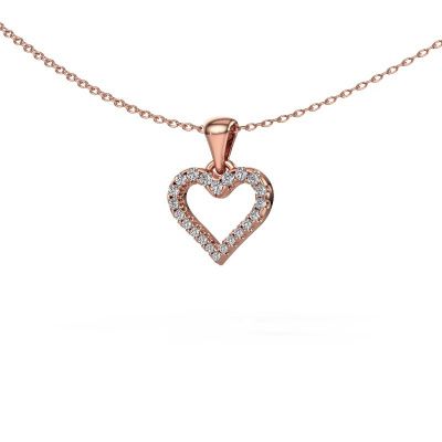 Pendant Heart 7 585 rose gold zirconia 1 mm