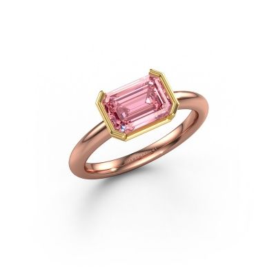 Engagement ring Tayler EME 585 rose gold pink lab grown diamond 8x6 mm