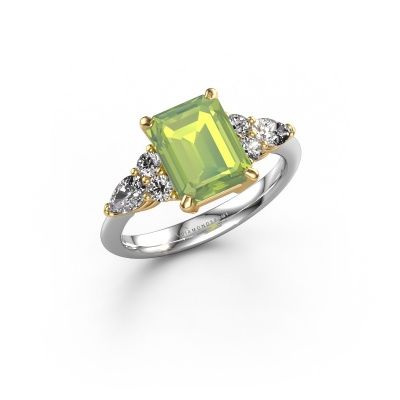Bague de fiançailles Melani EME 585 or blanc péridot 9x7 mm