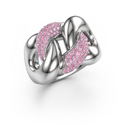 Ring Kylie 2 15mm 950 platinum pink sapphire 0.8 mm