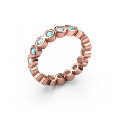 Stackable ring Edwina 2 585 rose gold blue topaz 2.5 mm