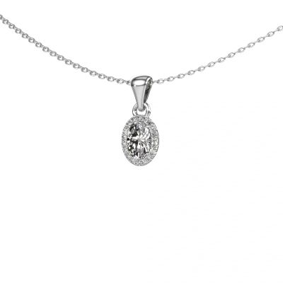 Pendentif Seline ovl 585 or blanc diamant 0.49 crt