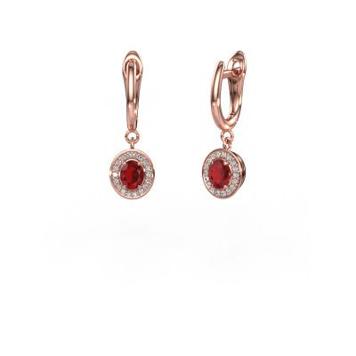 Ohrhänger Nakita 585 Roségold Rubin 5x4 mm
