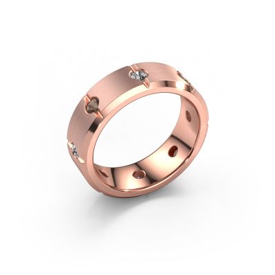 Herren ring Irwin 585 Roségold Rauchquarz 2.7 mm
