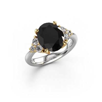 Engagement ring Aleida OVL 1 585 white gold black diamond 2.396 crt