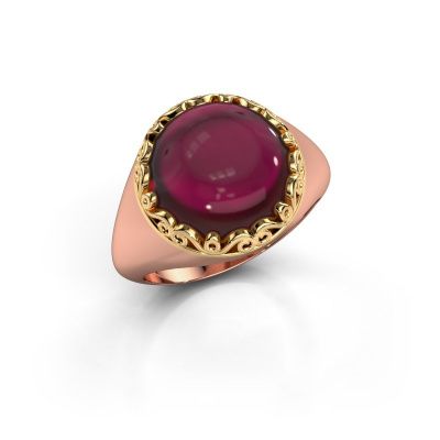 Ring Birgit 585 rosé goud granaat 12 mm