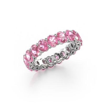 Stackable ring Heddy OVL 3.5x4.5 585 white gold pink sapphire 4.5x3.5 mm