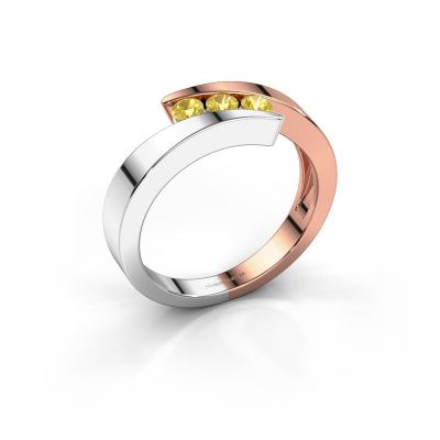 Ring Gracia 585 rosé goud gele saffier 2.7 mm