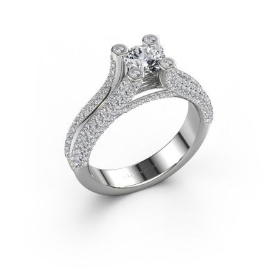 Engagement ring Stefanie 2 585 white gold lab grown diamond 1.50 crt