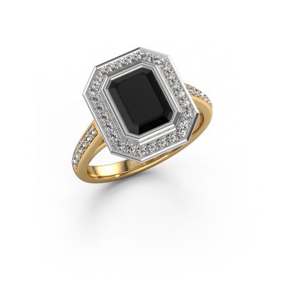 Bague de fiançailles Noud 2 EME 585 or jaune diamant noir 2.454 crt