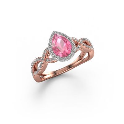 Engagement ring Dionne pear 585 rose gold pink sapphire 7x5 mm