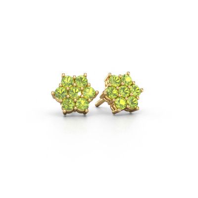 Stud earrings Bonita 585 gold peridot 2.4 mm