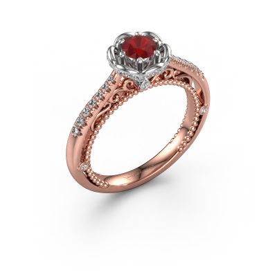 Engagement ring Abbey 585 rose gold ruby 4.2 mm