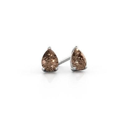 Clous d'oreilles Sam PER 585 or blanc diamant brun 0.65 crt