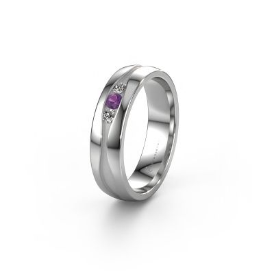 Wedding ring WH0172L25A 585 white gold amethyst ±0.20x0.07 in
