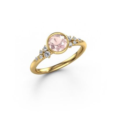 Engagement ring Aliyah RND 585 gold morganite champagne 5.7 mm