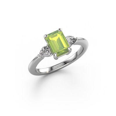 Verlobungsring Chanou EME 950 Platin Peridot 7.5x5.5 mm