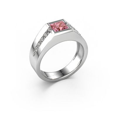 Pinky ring Simon 585 white gold pink lab grown diamond 4.5 mm