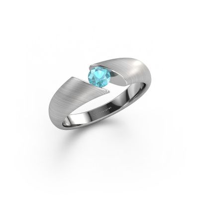Engagement ring Hojalien 1 585 white gold blue topaz 4 mm