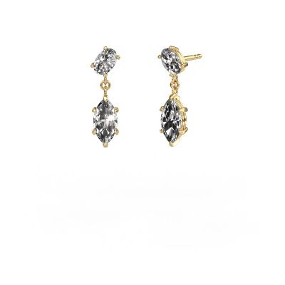 Drop earrings Toi et Moi OVL-MRQ 585 gold diamond 2.80 crt