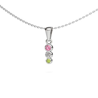 Pendant Felica 585 white gold pink sapphire 2.7 mm