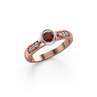 Engagement ring Lieke 585 rose gold garnet 4 mm