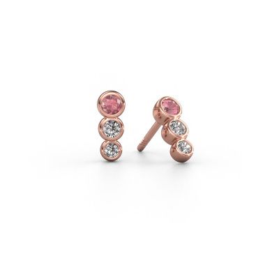 Earrings Felica 585 rose gold tourmaline pink 2.7 mm