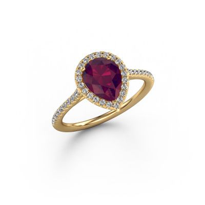 Verlobungsring Seline per 2 585 Gold Rhodolit 8x6 mm