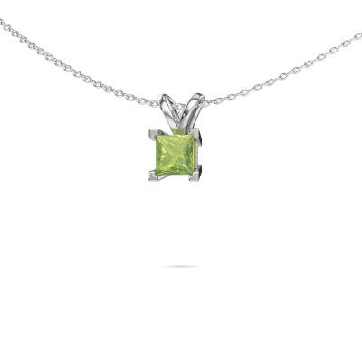 Pendant Ariane 585 white gold peridot 5 mm