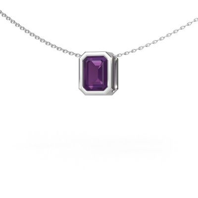 Pendant Lavon EME 585 white gold amethyst 8x6 mm