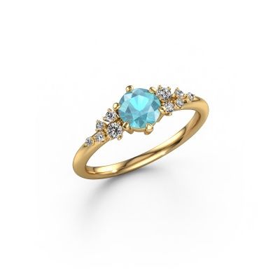 Ring Royce RND 585 Gold Blau Topas 5.5 mm