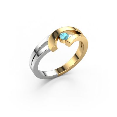 Ring Yentl 585 goud blauw topaas 3 mm