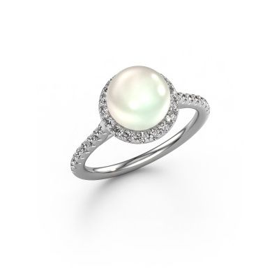 Ring Anke 585 witgoud witte parel 7 mm
