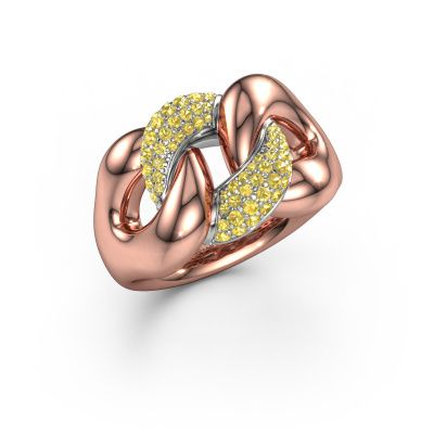 Ring Kylie 2 13mm 585 rose gold yellow sapphire 0.8 mm